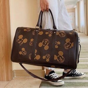Brown Disney Mickey Mouse luxury travel Duffel Bag